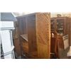 Image 3 : PINE CABINET W/LATTICE DESIGN DOORS & IRON HARDWARE (45" X 75" X 23")