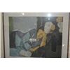 Image 2 : FRAMED LIMITED EDITION SCREEN PRINT, "INTERNO BLU"; ALDO SALVADORI 21/200 (29 1/2" X 27 1/2")