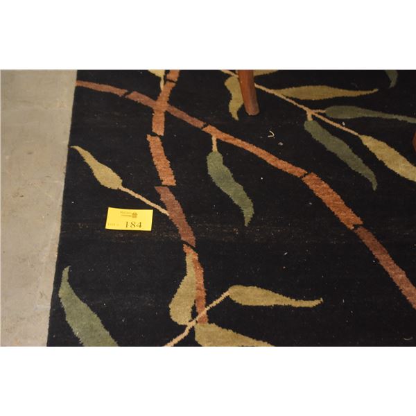INDICH HAND KNOTTED ART DECO STYLE BAMBOO RUG IN BLACK (109" X 143")