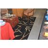 Image 4 : INDICH HAND KNOTTED ART DECO STYLE BAMBOO RUG IN BLACK (109" X 143")