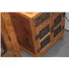 Image 5 : PAIR VINTAGE CHINESE 2 DOOR, 2 DRAWER CABINETS W/ORNATE CARVED PANELS & GILDED ACCENTS (PAIR) (20 3/