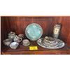 Image 1 : COLLECTION OF FAMILLE ROSE PLATES, PLATTER, CUPS, SAUCERS, BOWLS, SPOONS & LONGEVITY PLATE (32 PCS) 