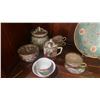 Image 3 : COLLECTION OF FAMILLE ROSE PLATES, PLATTER, CUPS, SAUCERS, BOWLS, SPOONS & LONGEVITY PLATE (32 PCS) 