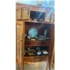 Image 4 : ANTIQUE CHINESE LACQUER & GILDED CABINET W/INTRICATELY CARVED PANELS (39" X 19 1/4" X 68 1/4")