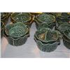 Image 4 : VINTAGE OLFAIRE PORTUGAL CABBAGE LEAF TUREEN & COVERED BOWLS (19 PCS)