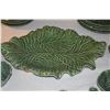 Image 9 : COLLECTION OF VINTAGE PORTUGUESE MAJOLICA CABBAGE PLATES, BOWLS, PLATTERS, PITCHERS, ETC. (28 PCS)