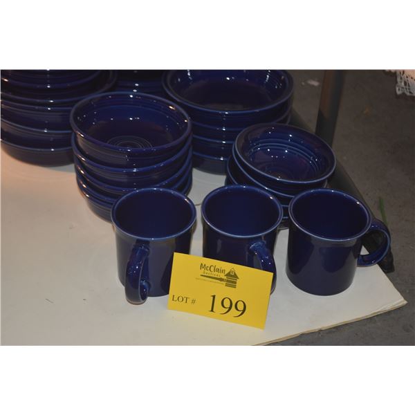 COLLECTION OF HOMER LAUGHLIN FIESTAWARE PLATES, BOWLS, CUPS IN TWILIGHT (32 PCS)