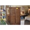 Image 2 : VINTAGE WICKER & BAMBOO SERPENTINE 2 DOOR, 2 DRAWER ARMOIRE (37" X 20" X 72 1/2")