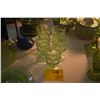 Image 1 : MARTHA STEWART GREEN BANDED RIBBON GLASS FOOTED TUMBLERS (5 PCS)