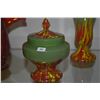 Image 4 : ART GLASS VASES & COVERED JAR (3 PCS)