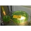 Image 1 : VINTAGE JEANNETTE GLASS COMPANY "SUNFLOWER" PATTERN GREEN DEPRESSION URANIUM GLASS FOOTED CAKE PLATE