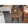Image 1 : ANTIQUE LADDER BACK ROCKING CHAIR W/WOVEN RUSH SEAT