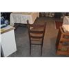Image 7 : ANTIQUE LADDER BACK ROCKING CHAIR W/WOVEN RUSH SEAT