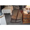 Image 8 : ANTIQUE LADDER BACK ROCKING CHAIR W/WOVEN RUSH SEAT