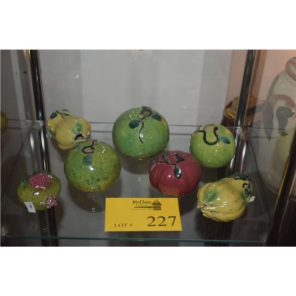 COLLECTION OF CHINESE PORCELAIN ALTAR FRUIT (7 PCS)