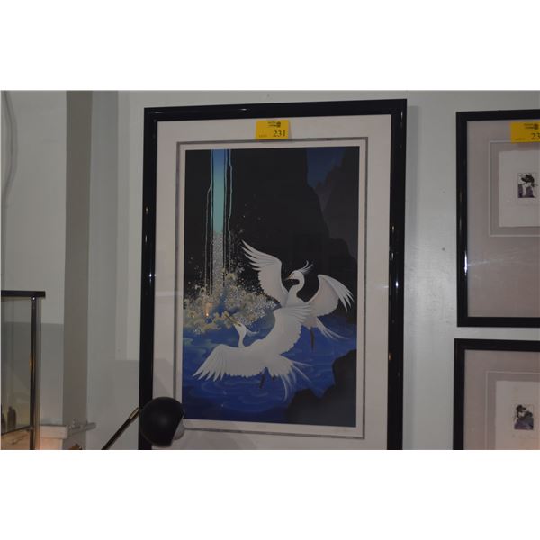 FRAMED LITHOGRAPH, "REIKO"; SIGNED YURIKO (34 3/4" X 47")
