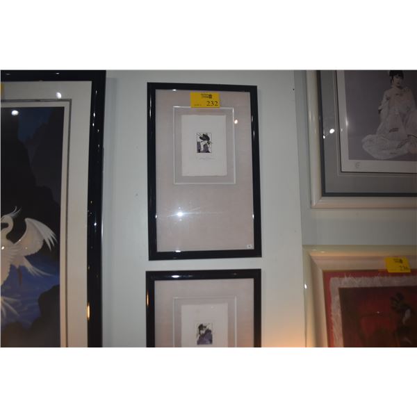 FRAMED JAPANESE WOODBLOCK PRINTS; SIGNED KAREL BURROWS 1/80 (17" X 26 1/2") (2 PCS)