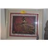Image 1 : FRAMED PRINT ON HANDMADE PAPER, "KEISEI COURTESAN"; SIGNED KAREL BURROWS 43/80 (36 3/4" X 32")