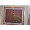 Image 2 : FRAMED PRINT ON HANDMADE PAPER, "KEISEI COURTESAN"; SIGNED KAREL BURROWS 43/80 (36 3/4" X 32")