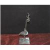 Image 5 : VINTAGE CHINESE PEWTER DUCK, CHINESE FAMILLE ROSE PORCELAIN PLATE & BRONZE CRANE HE SCULPTURE (3 PCS