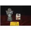 Image 1 : MIXED LOT: CHINESE KWAN YIN BUST CHOP & POLYCHROME PORCELAIN CHOP (2 PCS)