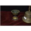 Image 5 : MIXED LOT: TIBETAN BELL, CANDLESTICK, VAJRA & BOOK OF SUTRA (4 PCS)