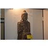 Image 2 : ANTIQUE BURMESE WOODEN STANDING BUDDHA W/STAND (5' W/STAND)