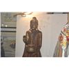 Image 3 : ANTIQUE BURMESE WOODEN STANDING BUDDHA W/STAND (5' W/STAND)
