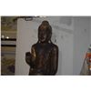 Image 7 : ANTIQUE BURMESE WOODEN STANDING BUDDHA W/STAND (5' W/STAND)