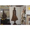 Image 8 : ANTIQUE BURMESE WOODEN STANDING BUDDHA W/STAND (5' W/STAND)