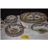 Image 1 : COLLECTION OF SPODE PLATES, BOWLS, SERVING PLATTERS, COFFEE, CREAMER, SUGAR & GRAVY BOAT & JOSIAH WE