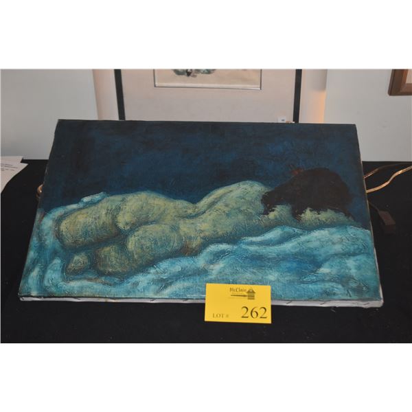 OIL ON CANVAS, FEMALE NUDE; SIGNED LE BRANCH (24" X 16")