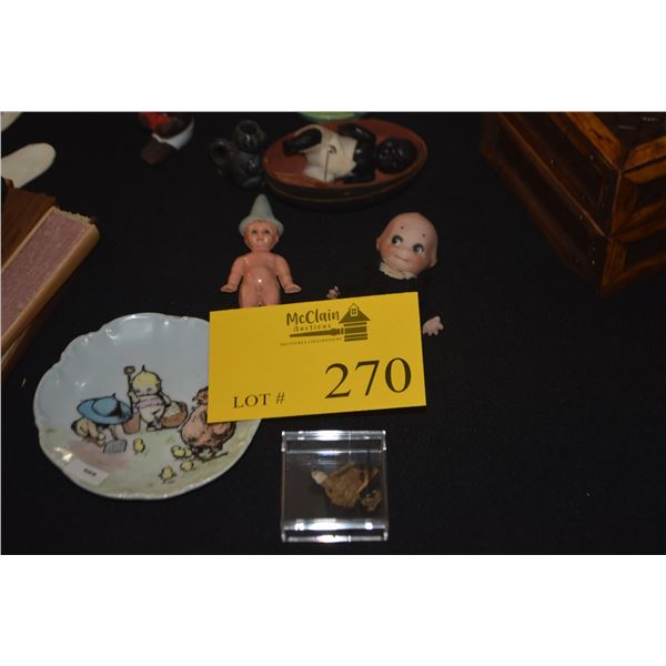 COLLECTION OF STATUARY, VINTAGE DOLLS & PLATE (12 PCS)