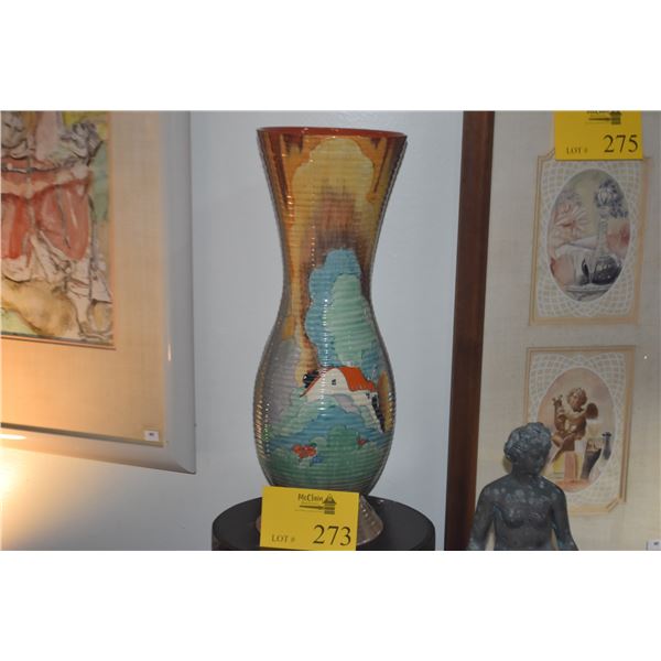 VINTAGE CLARICE CLIFF, FOREST GLEN PATTERN, LARGE VASE, CA. 1935 (18")