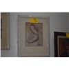Image 1 : FRAMED WATERCOLOR PAINTING, ABSTRACT PORTRAIT; SIGNED SIDNEE LIVINGSTON '73 (17 1/4" X 22 1/2")