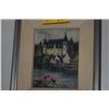 Image 2 : FRAMED OIL ON BOARD, EUROPEAN STYLE CASTLE; SIGNED BYRON (13 3/4" X 16")