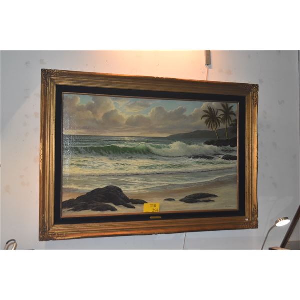 FRAMED OIL ON CANVAS, SEASCAPE; SIGNED WM. BLACKMAN (58" X 40")