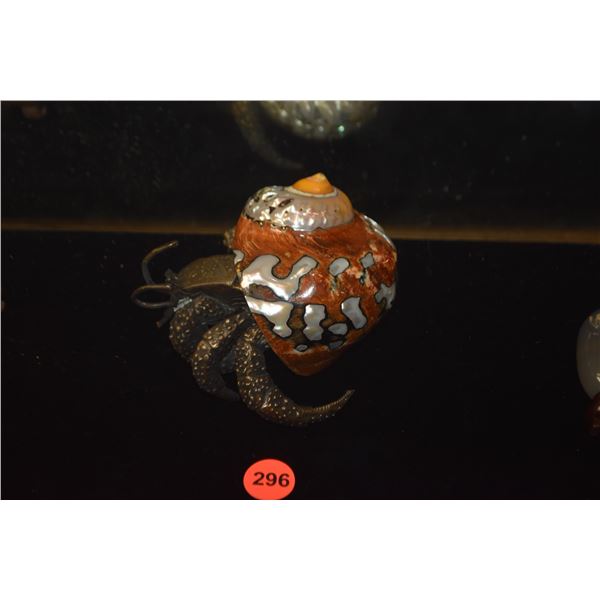 HERMIT CRAB SHELL & BRONZE CRAB (4")