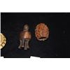 Image 2 : MIXED LOT: CAGED ANIMAL TOGGLE; SIGNED, & CHINESE WALNUT CARVING (2 PCS)