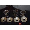 Image 2 : STERLING SILVER FOOTED CIGARETTE (3) URNS & STERLING SILVER BOBECHE (7 PCS)