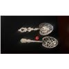 Image 1 : ANTIQUE STERLING SILVER OPENWORK SERVING SPOONS (161 GTW) (2 PCS)