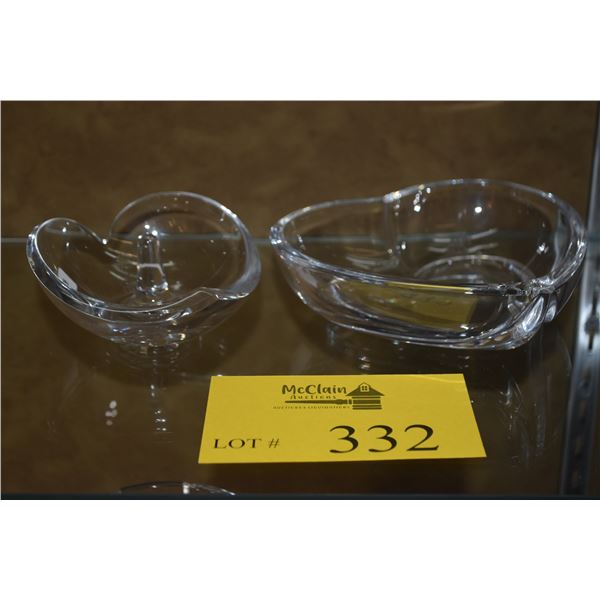 NAMBE CRYSTAL RING HOLDER DISH & WATERFORD CRYSTAL HEART BOWL (2 PCS)