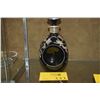 Image 1 : ANTIQUE CAMBRIDGE BLACK GLASS PINCHED DECANTER W/STERLING SILVER OVERLAY, THISTLE MOTIF & STOPPER