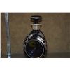 Image 3 : ANTIQUE CAMBRIDGE BLACK GLASS PINCHED DECANTER W/STERLING SILVER OVERLAY, THISTLE MOTIF & STOPPER
