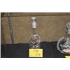 Image 1 : VINTAGE ART NOUVEAU CLEAR GLASS LIQUOR DECANTER W/STERLING SILVER OVERLAY