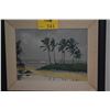 Image 2 : FRAMED OIL ON CANVAS, TROPICAL BEACH SCENE; SIGNED PETER HAYWARD (23" X 19")
