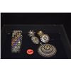 Image 1 : STERLING SILVER COLORED STONE PENDANT, BRACELET, RINGS & EARRINGS (123.6 GTW) (5 PCS)