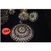 Image 5 : STERLING SILVER COLORED STONE PENDANT, BRACELET, RINGS & EARRINGS (123.6 GTW) (5 PCS)