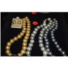 Image 1 : GLASS "PEARL" NECKLACES & 14K GLASS "PEARL" EARRINGS (4 PCS)
