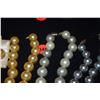 Image 2 : GLASS "PEARL" NECKLACES & 14K GLASS "PEARL" EARRINGS (4 PCS)